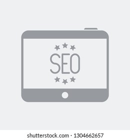 Top seo service on mobile - Flat and isolated vector illustration icon with minimal and modern design