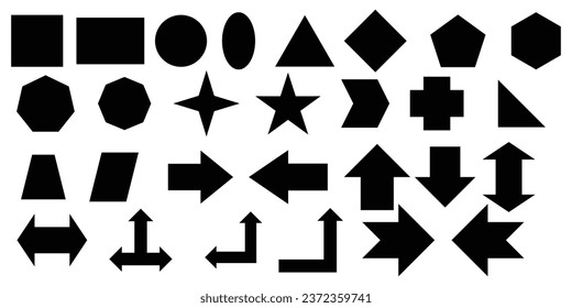 top set design of various shapes for children's learning | premium vector