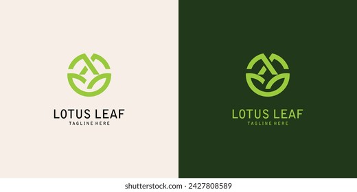 Top set icon lotus leaf logo design with combination letter from A to Z| premium vector