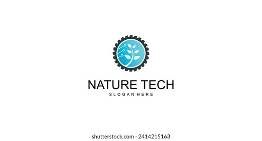 Top set nature technology logo design with modern concept| premium vector