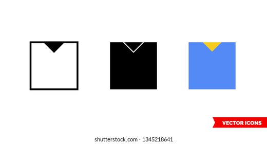 Top side icon of 3 types: color, black and white, outline. Isolated vector sign symbol.