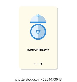 Top and side view of Jewish kippah flat vector icon. Religious symbol garment for praying isolated vector illustration. Culture and religion, religious cult concept for web design and apps