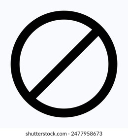 top Sign, Icon No, Red Warning. Access Denied Icon. Forbidden Vector Icon. Isolated Silhouette Vector Icon.