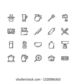 Top Simple Set of Icon Kitchen Logo Vector Template. Editable Stroke and 64x64 Pixel Perfect.