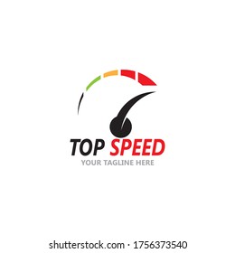 Icono de velocidad superior y vector de plantilla de símbolo