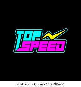 Top speed logo design templat. racing design.