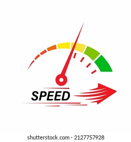Top Speed, vector racing event logo, with the main elements of a modified speedometer.