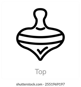 Concepto de icono superior y giratorio
