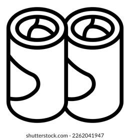 Top spring roll icon outline vector. Food cuisine. Cheese meal
