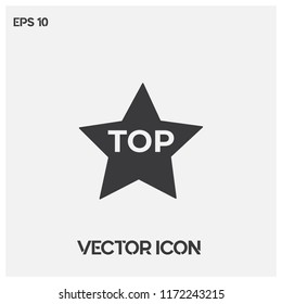 Top star vector icon illustration.Light backround.Premium Quality.