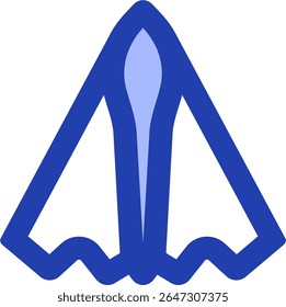 top stealth bomber icon blue style design