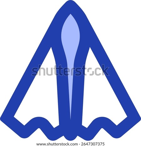 top stealth bomber icon blue style design