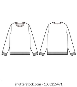 Top sweatshirt tee fashion vector illustration flat sketches template