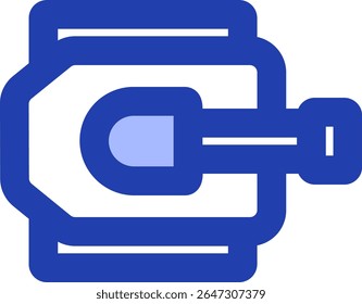 top tank icon blue style design