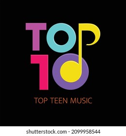 top teen music logo with eps 10 format