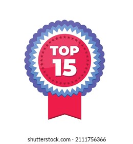 Top ten 10  circle badge icon. Vector illustration
