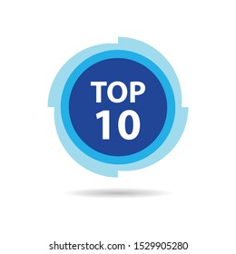 Top ten list, best 10. Vector icon template