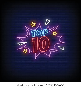 Top Ten Neon Signs Vector