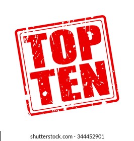 TOP TEN red stamp text on white