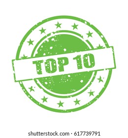top ten stamp vector icon