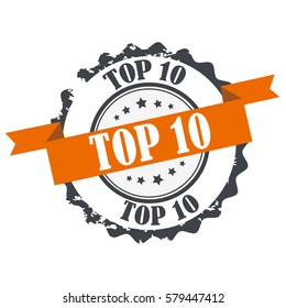 Top ten stamp,sign,seal,logo