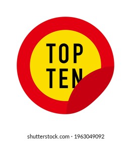 Top ten. Vector flat illustration on white background.