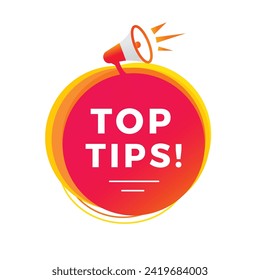 Top tips banner modern style label icon. Vector design for advertising.