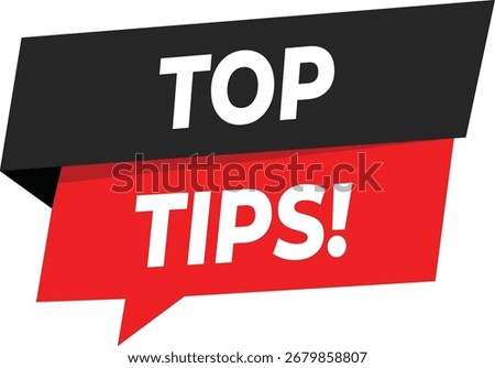 Top Tips Banner Vector Illustration for Blogs Websites Tutorials Educational Flyers Social Media Posts and Online Learning Promotions