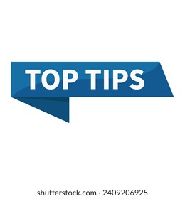 Top Tips In Blue Ribbon Rectangle Shape For Knowledge Sharing Announcement Social Media Information
