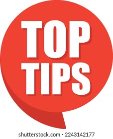 Top tips comic speech bubble in pop art style. Comic speech. Dialog window. Yellow banner for sale.
