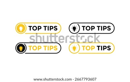 Top tips icons logo vector design. Suitable for mobile applications, and digital interface, a wide range of content, from educational blogs to tech-related platforms