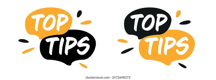 Top tips on speech bubble