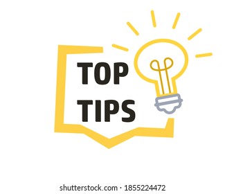 Top Tips sign. Clipart image. icon. Clipart image isolated on white background.