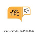 top tips sign on white background