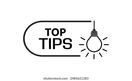 top tips sign on white background