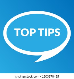 top tips sign,label. top tips speech bubble. top tips tag sign,banner