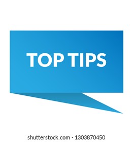 top tips sign,label. top tips speech bubble. top tips tag sign,banner