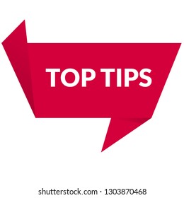 top tips sign,label. top tips speech bubble. top tips tag sign,banner