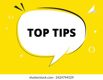 Top tips speech bubble text. Hi There on bright color for Sticker, Banner and Poster. vector illustration.