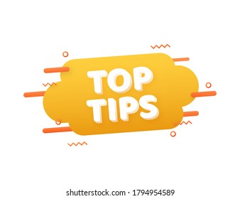 Top tips. Speech bubbles. Web banner. Vector illustration.