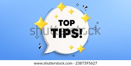 Top tips tag. Chat speech bubble banner. Education faq sign. Best help assistance. Top tips speech bubble message. Talk box infographics. Vector