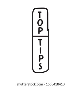 Top tips. Vector badge illustration on white background.