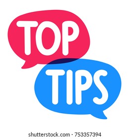 Top tips. Vector hand drawn poster, banner illustration on white background.