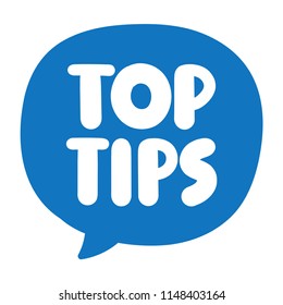 Top Tips. Vector Icon, Badge Illustration On White Background.