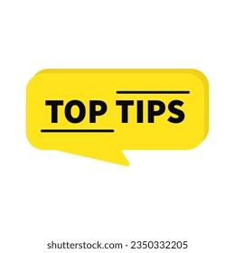 Top Tips In Yellow Rounded Rectangle Shape For Announcement Information
