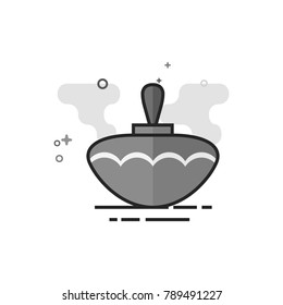 Top toy icon in flat outlined grayscale style. Vector illustration.