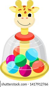 Top toy vector kids whirligig humming spinner colorful spinning playing game with peg-top character illustration set of cartoon childish twirl whipping-top and whirlabout isolated on white background
