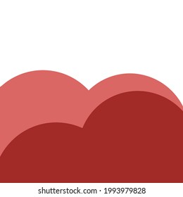 top of two hearts , template for valentines, wedding, and other commemorative dates, symbol of love, simple flat design clip art, vector illustration isolated on white background