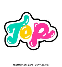 Top Typography Streetwear, Urban Design Patch Tosca, Yellow, Pink Color Patch Commercial Use