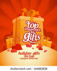 Top Valentine`s day gifts design template.